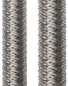 Metal braided sleeve, inner Ø 20 mm, range 16-27 mm, silver, -50 to 300 °C