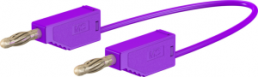 Measuring lead with (4 mm plug, spring-loaded, straight) to (4 mm plug, spring-loaded, straight), 250 mm, purple, PVC, 1.0 mm², CAT O