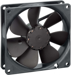 DC axial fan, 12 V, 92 x 92 x 25.4 mm, 102 m³/h, 39 dB, Ball bearing, ebm-papst, 3412 NHH