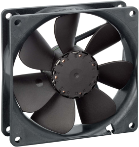 DC axial fan, 12 V, 92 x 92 x 25.4 mm, 82 m³/h, 35 dB, ball bearing, ebm-papst, 3412 N/2 GH