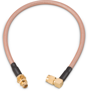 Coaxial cable, SMA plug (angled) to SMA jack (straight), 50 Ω, RG-142/U, grommet black, 304.8 mm, 65503603230502