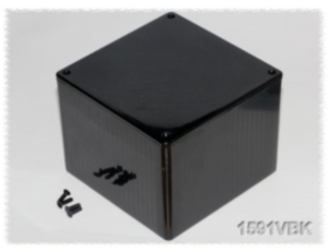 ABS enclosure, (L x W x H) 120 x 120 x 94 mm, black (RAL 9005), IP54, 1591VBK