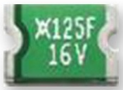 PTC fuse, resettable, SMD 1812, 16 V (DC), 100 A, 2.5 A (trip), 1.25 A (hold), RF2159-000