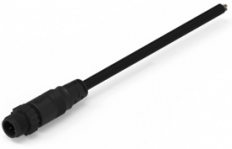 Sensor actuator cable, M12-cable plug, straight to open end, 4 pole, 2 m, PVC, black, 5 A, 643611120304