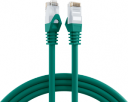Patch cable, RJ45 plug, straight to RJ45 plug, straight, Cat 6, U/UTP, LSZH, 0.5 m, green