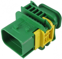 Connector, 8 pole, straight, 2 rows, green, 3-1564512-1