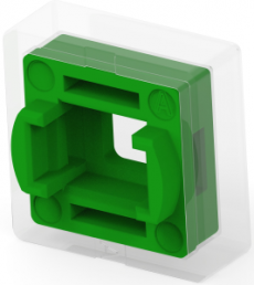 Actuator, square, (L x W x H) 10.2 x 10.2 x 3.9 mm, green, for input pushbutton, 2311403-1