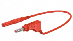 Measuring lead with (4 mm lamella plug, straight) to (4 mm lamella plug, straight), 1 m, red, PVC, 1.0 mm², CAT II