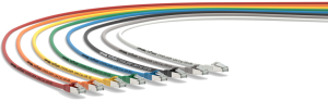 Patch cable, RJ45 plug, straight to RJ45 plug, straight, Cat 6A, S/FTP, LSZH, 1 m, orange