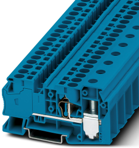 Potential collecting terminal, spring balancer connection, 0.2-10 mm², 5 pole, 41 A, 8 kV, blue, 3033210