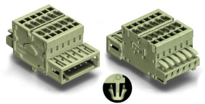 2-wire combination connector, 4 pole, pitch 3.5 mm, 0.08-1.5 mm², AWG 28-14, 10 A, 160 V, spring-cage connection, 734-364/008-000