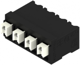 PCB terminal, 4 pole, pitch 5.08 mm, AWG 28-14, 12 A, spring-clamp connection, black, 1869690000