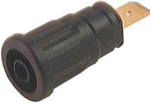 4 mm socket, flat plug connection, mounting Ø 12.2 mm, CAT III, black, SEP 2620 F6,3 SW