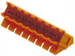 Pin header, 19 pole, pitch 5.08 mm, angled, orange, 1605700000