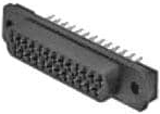D-Sub connector, 25 pole, standard, straight, press-in connection, 5745458-1