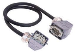 Connecting line, 1 m, plug angled to socket angled, AWG 16, 20871463002100