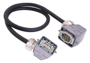 Cable assembly, Han 6 E UL2237 side entry 1-Lever2,0m