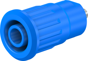 4 mm socket, solder connection, mounting Ø 12.2 mm, CAT III, CAT IV, blue, 49.7091-23
