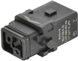 Socket contact insert, 1A, 2 pole, crimp connection, with PE contact, 09100022706