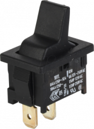 Toggle switch, black, 1 pole, latching, On-Off, 10 A/250 VAC, silver-plated, 1811.1102