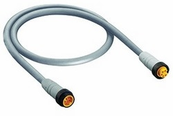 Sensor actuator cable, 7/8"-cable plug, straight to 7/8"-cable socket, straight, 5 pole, 3 m, PVC, gray, 71271