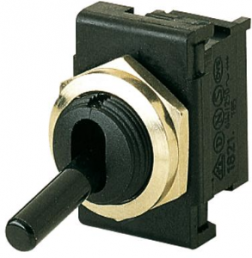 Toggle switch, black, 1 pole, latching, On-Off, 6 A/250 VAC, silver-plated, 1821.1101