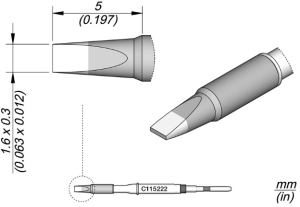 Soldering tip, Chisel shaped, JBC-C115222
