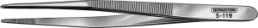 Precision tweezers, uninsulated, steel, 140 mm, 5-119