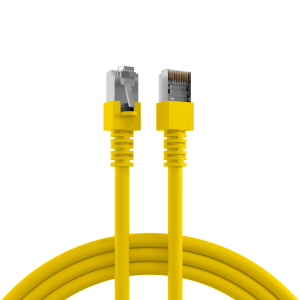 Patch cable, RJ45 plug, straight to RJ45 plug, straight, Cat 5e, SF/UTP, PVC, 0.5 m, yellow