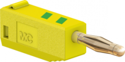 2 mm plug, solder connection, 0.5 mm², yellow/green, 22.2616-20