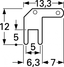 Faston plug, 2.8 x 0.8 mm, L 7 mm, uninsulated, angled, 378708.68