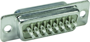 D-Sub plug, 15 pole, standard, equipped, straight, solder pin, 09672155615