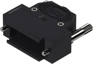 D-Sub connector housing, size: 2 (DA), straight 180°, cable Ø 3.3 to 8.5 mm, thermoplastic, black, 09670150492
