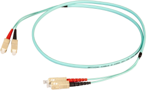 FO patch cable, SC duplex to SC duplex, 15 m, OM3, multimode 50/125 µm
