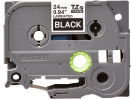 Labelling tape cartridge, 24 mm, tape black, font white, 8 m, TZE-355