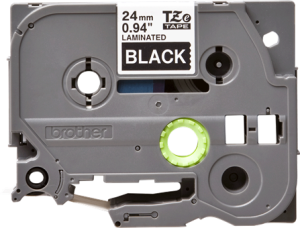 Labelling tape cartridge, 24 mm, tape black, font white, 8 m, TZE-355