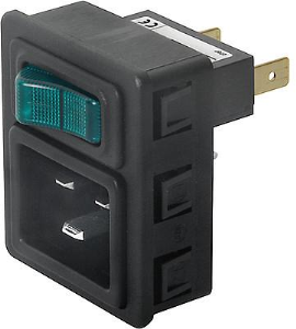 Combination element C20, 2 pole, Snap-in mounting, plug-in connection, black, 3-109-120