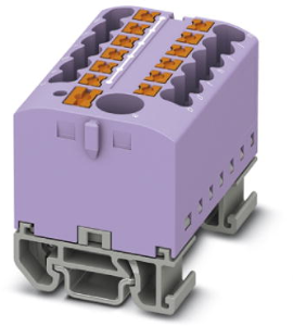 Distribution block, push-in connection, 0.14-4.0 mm², 13 pole, 24 A, 8 kV, purple, 3274204