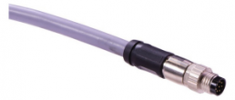 Sensor actuator cable, M8-cable plug, straight to open end, 3 pole, 1 m, PVC, gray, 21347300335010