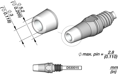 D530015 JBC Soldering tips, desoldering tips and hot air nozzles