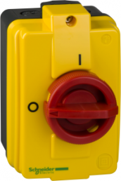 Emergency stop/main switch, Rotary actuator, 3 pole, 25 A, (W x H x D) 82.5 x 131 x 106 mm, panel mounting, VCFN32GE