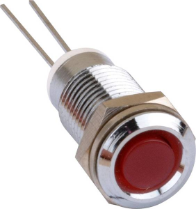 LED signal light, red, 1.2 mcd, Mounting Ø 6 mm, pitch 2.54 mm, LED number: 1