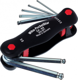 Pin wrench kit, T7, T8, T9, T10, T15, T20, T25, TORX, L 95 mm