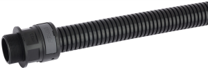 45° hose fitting, PG16, polyamide, IP66/IP67/IP68/IP69, gray, (L) 74.7 mm