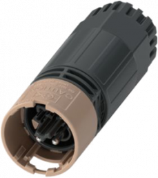 Circular connector, black, 2 poles, 0,5 - 2,5 mm²,400 V, 20 A, Screw, male, for SELV