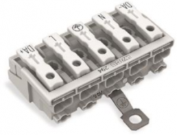 Mains connection terminal, 5 pole, 0.5-2.5 mm², clamping points: 25, white, push-in wire connection, 24 A