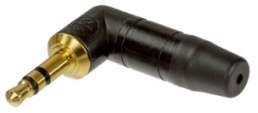 3.5 mm angle jack plug, 3 pole (stereo), solder connection, metal, NTP3RC-B