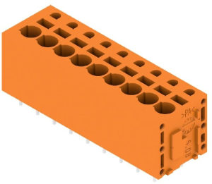 PCB terminal, 9 pole, pitch 5.08 mm, AWG 24-12, 20 A, spring-clamp connection, orange, 1331510000