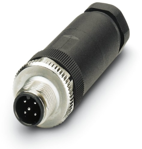 Plug, M12, 5 pole, screw connection, screw locking, straight, 1681460