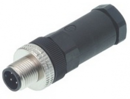 Plug, M12, 4 pole, screw connection, Coupling screw, straight, 933162500